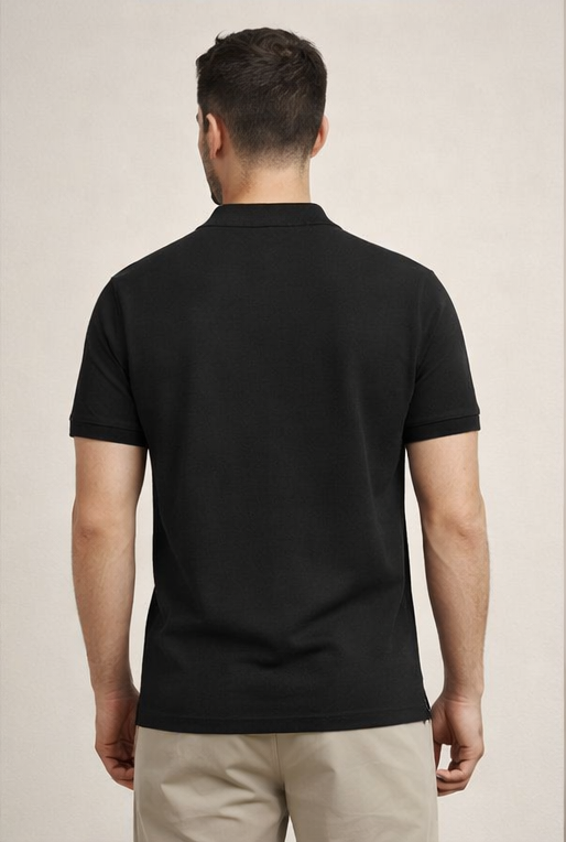 Premium Black Men’s Airtex Cotton Polo T-Shirt