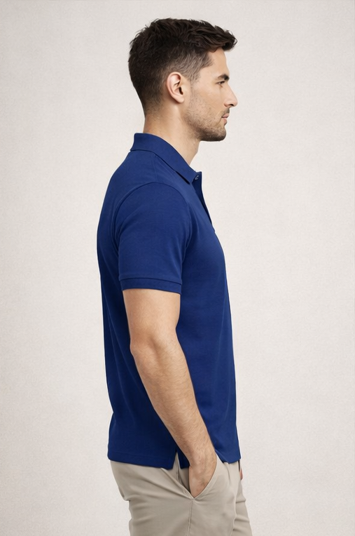 Premium Royal Blue Men’s Airtex Cotton Polo T-Shirt