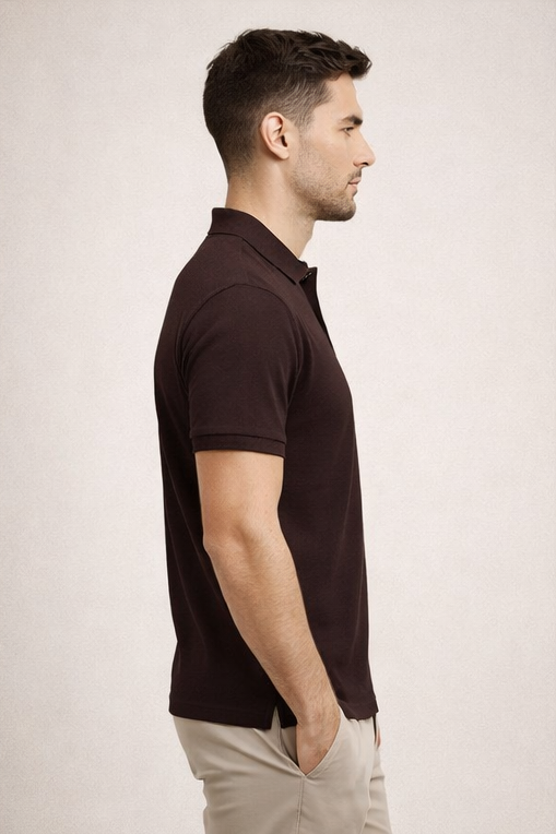 Premium Coffee Brown Men’s Airtex Cotton Polo T-Shirt