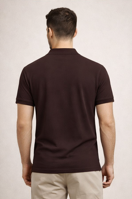 Premium Coffee Brown Men’s Airtex Cotton Polo T-Shirt