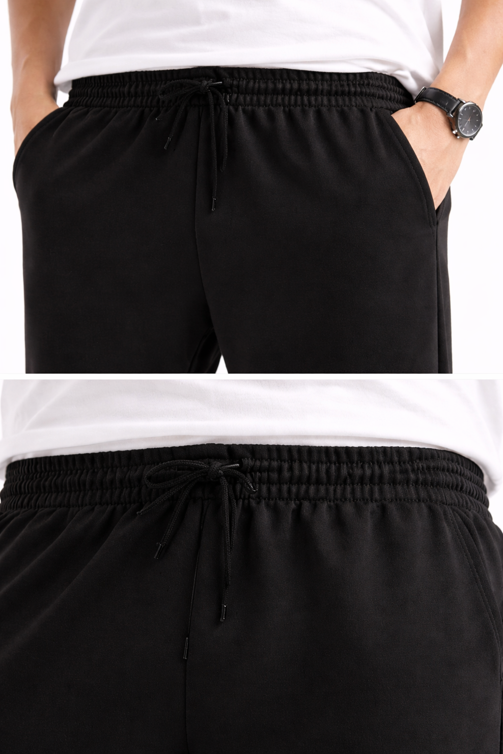 Fade-Resistant Black Men’s Terry Sweatpants