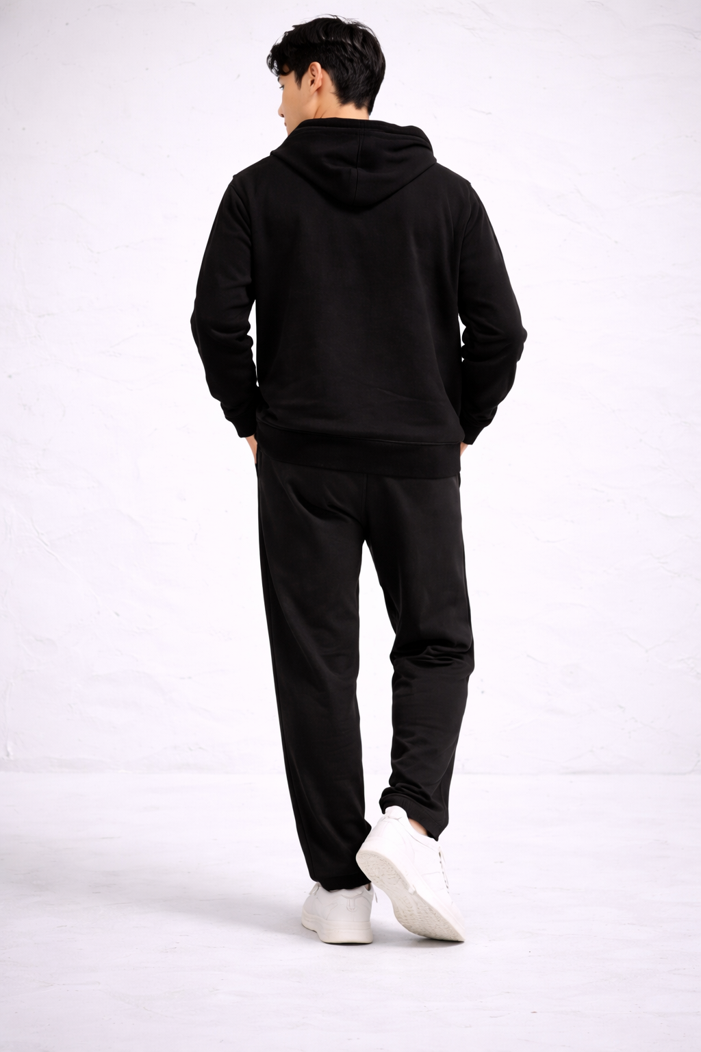 Fade-Resistant Black Men’s Terry Sweatpants
