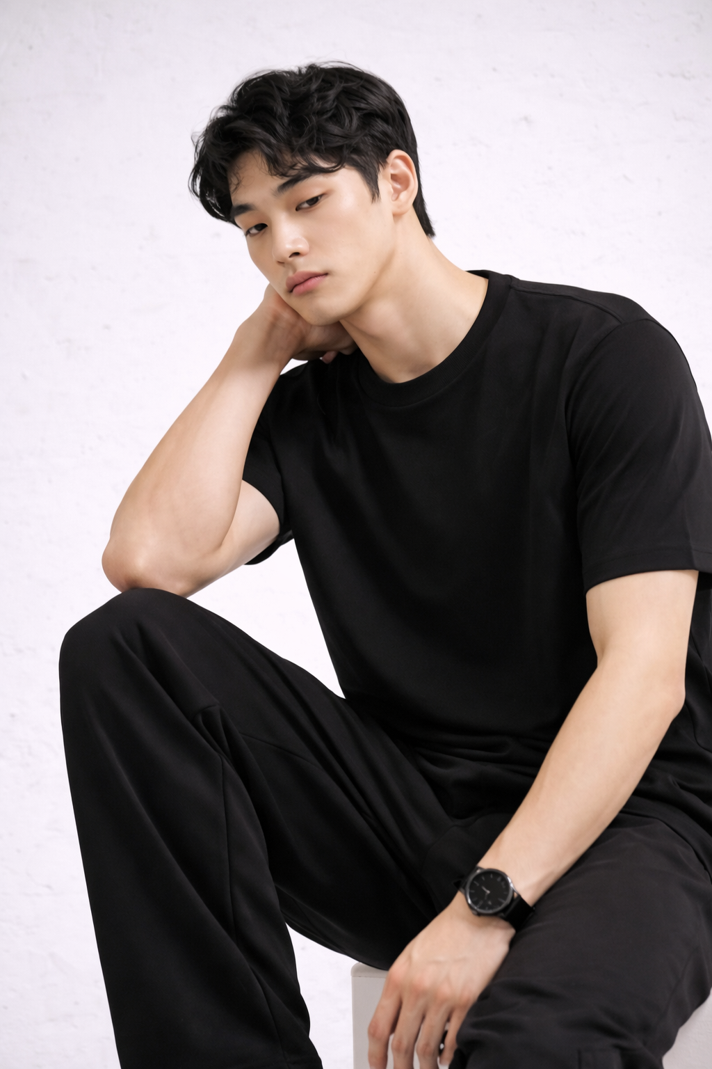 Fade-Resistant Black Men’s Terry Sweatpants