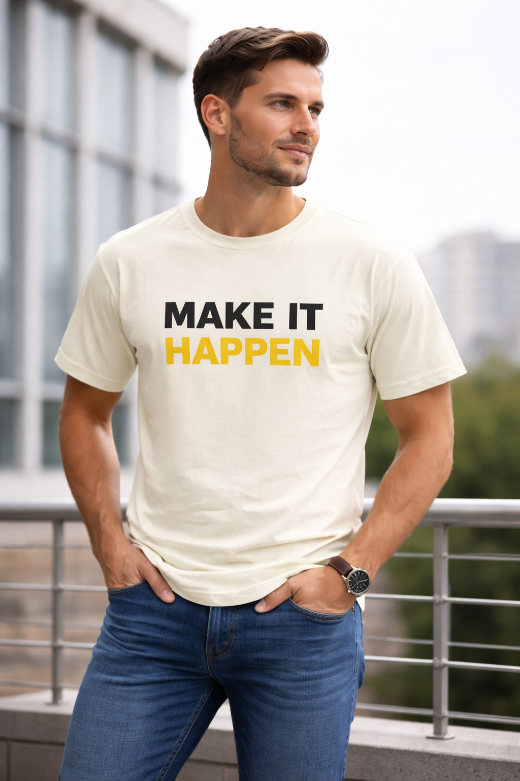 MAKE IT HAPPEN. Male Classic Crew T-Shirt
