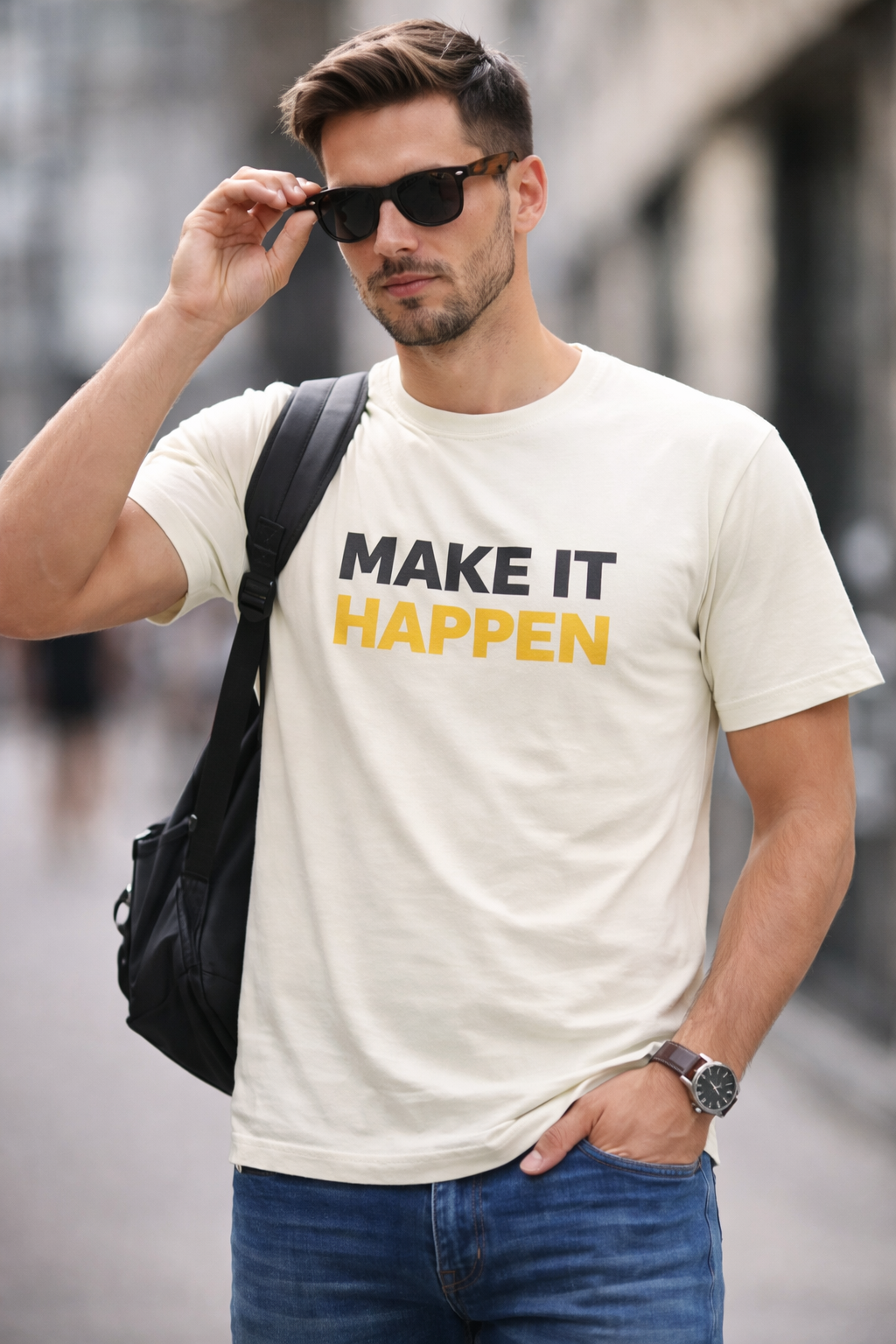 MAKE IT HAPPEN. Male Classic Crew T-Shirt