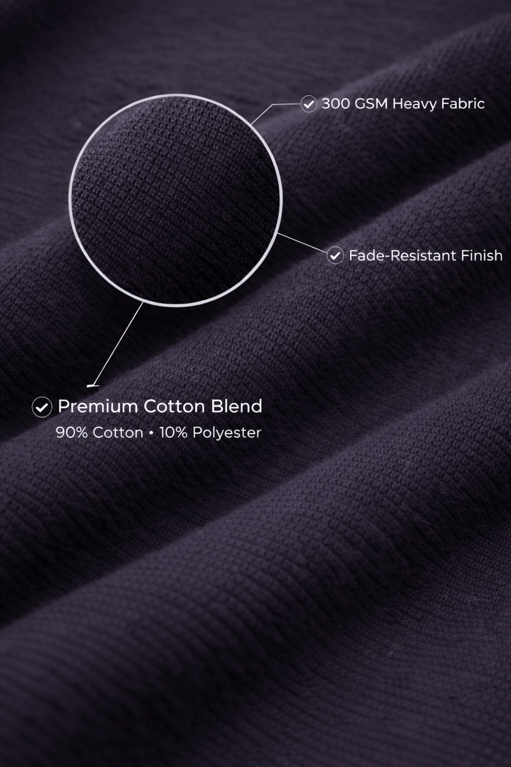 Fade-Resistant Black Men’s Fleece Sweatshirt