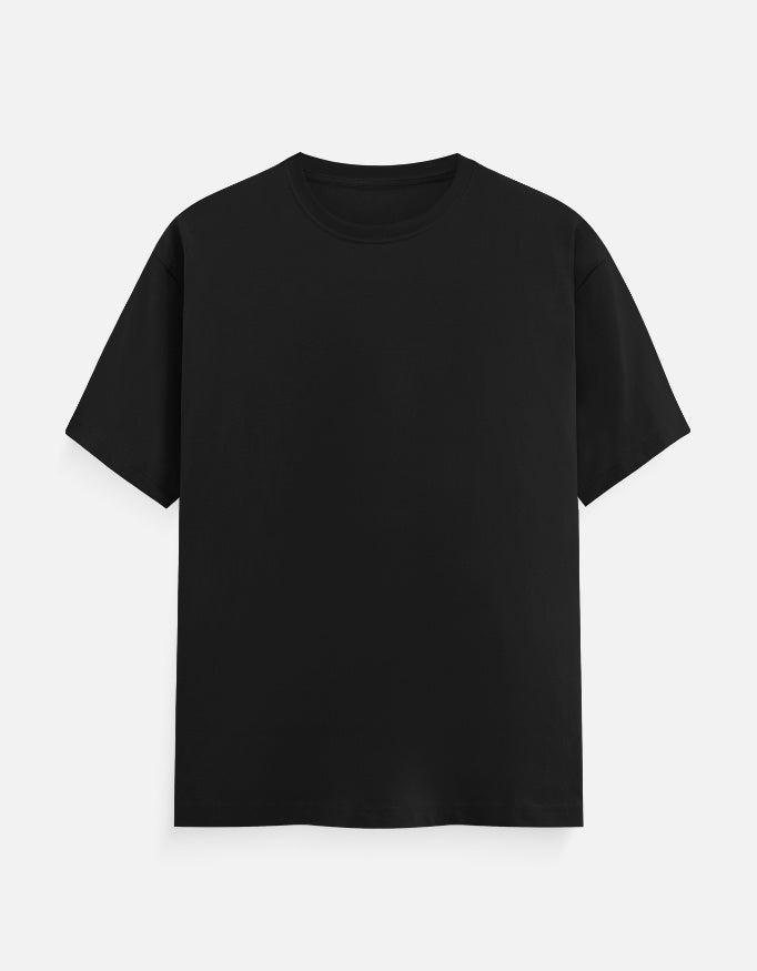 Fade-Resistant Black Unisex Classic Crew Cotton T-Shirt