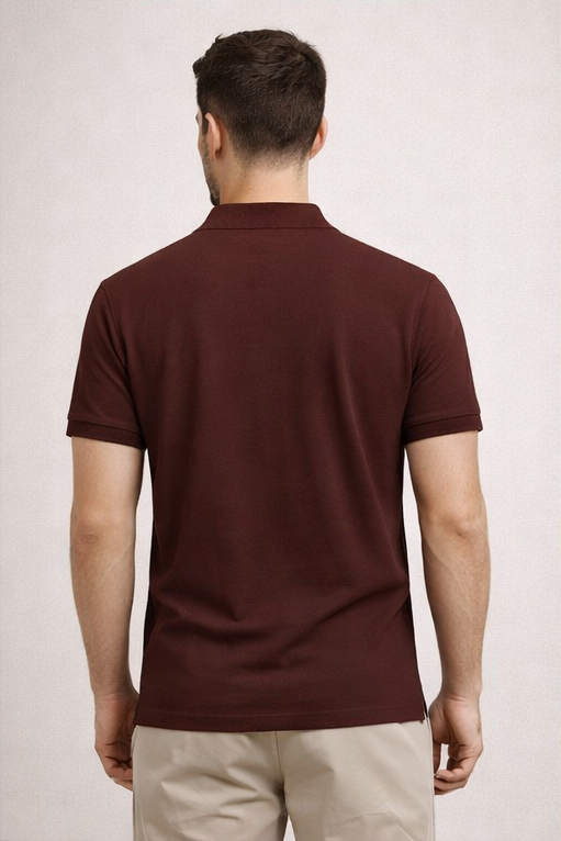 Premium Brick Red Men’s Airtex Cotton Polo T-Shirt