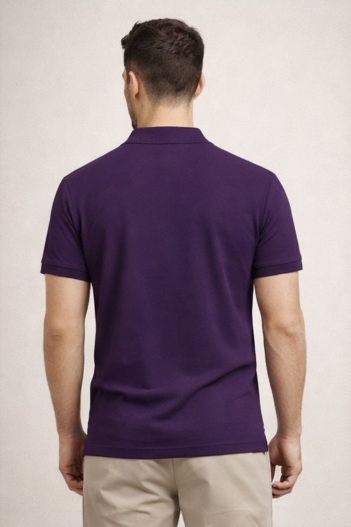 Premium Purple Men’s Airtex Cotton Polo T-Shirt