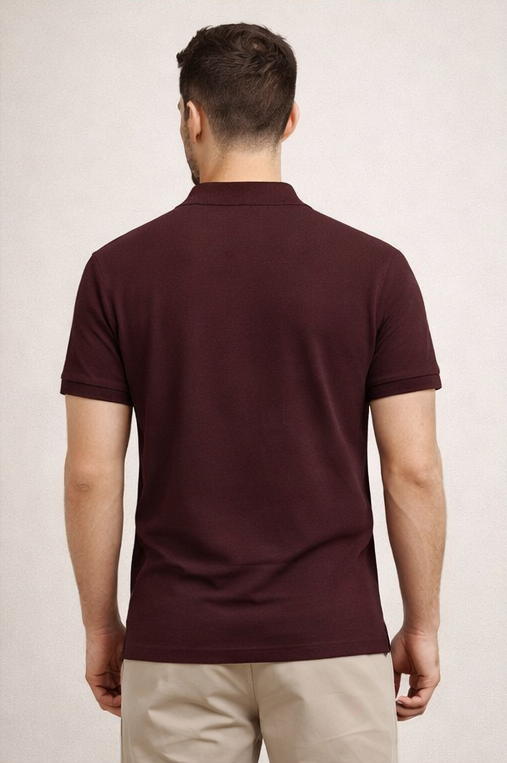 Premium Maroon Men’s Airtex Cotton Polo T-Shirt