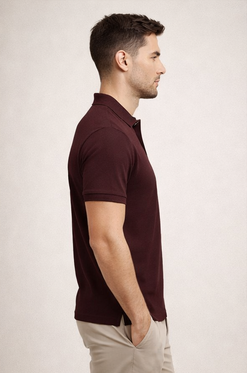 Premium Maroon Men’s Airtex Cotton Polo T-Shirt
