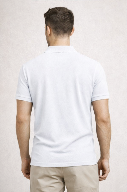 Premium White Men’s Airtex Cotton Polo T-Shirt