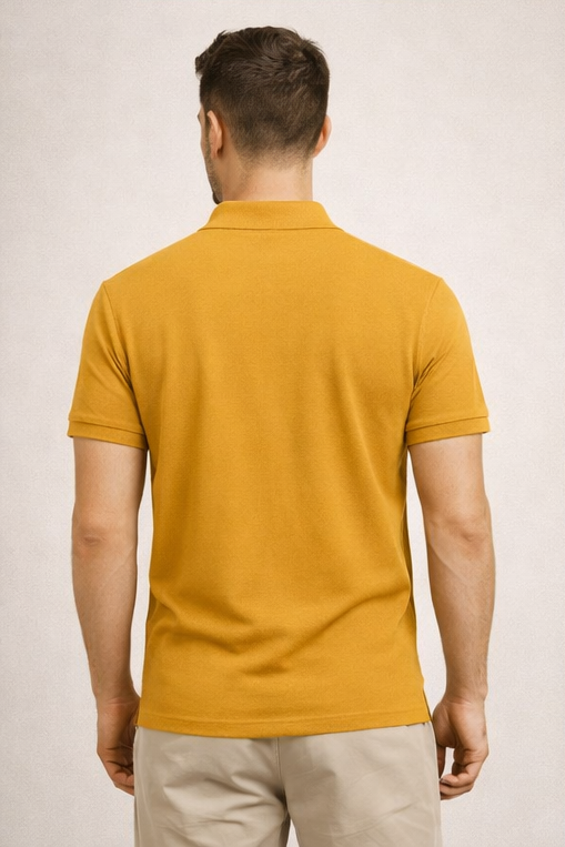 Premium Mustard Yellow Men’s Airtex Cotton Polo T-Shirt